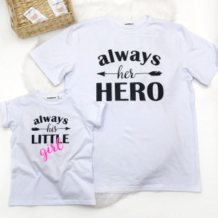 Футболка для дівчинки з написом про тата "Always his little girl"