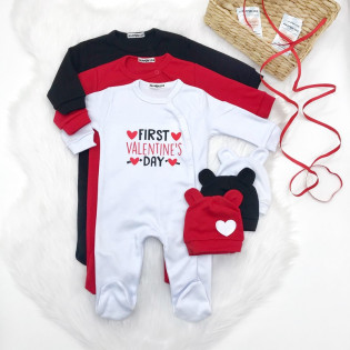 Чоловічок-сліп для новонародженого на день закоханих - First Valentines Day
