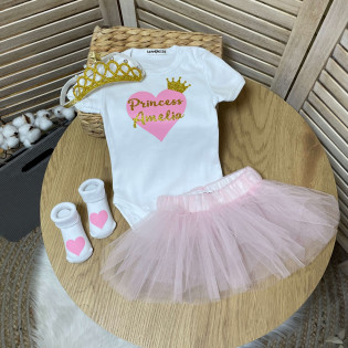 Боді дівчинці з сердечком і короною "Princess"