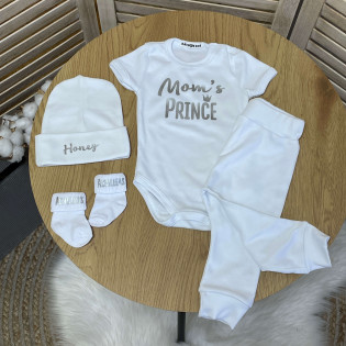 Боді дитячий з написом Mom's Prince
