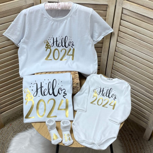 Набір сімейних новорічних футболок "Hello 2026"