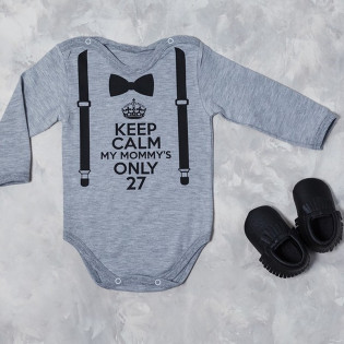 Боді-вітання для тата "KEEP CALM" підтяжки з метеликом