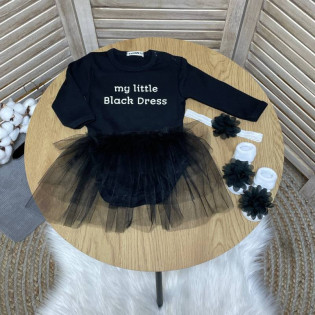 Боді з фатином для дівчинки "My little black dress" моя перша маленька чорна сукня