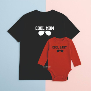 Набір футболка і боді для мами і дитини "Cool mоm/baby"