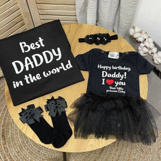 Набір парних футболок для тата і донечки "Best daddy in the world"
