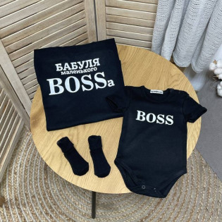 Набір футболок для бабусі та онука "Бабуля маленького BOSSа/BOSS"