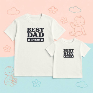 Набір футболок з написом "Best dad/best son"