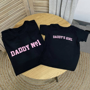 Набір футболок з написом "Daddy №1/daddy's girl"