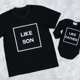 Футболка чоловіча з написом для тата "Like Son"