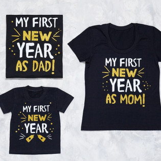 Набір сімейних новорічних футболок "My first New Year"