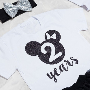 Футболка "Мінні з бантиком" 2 years гліттер